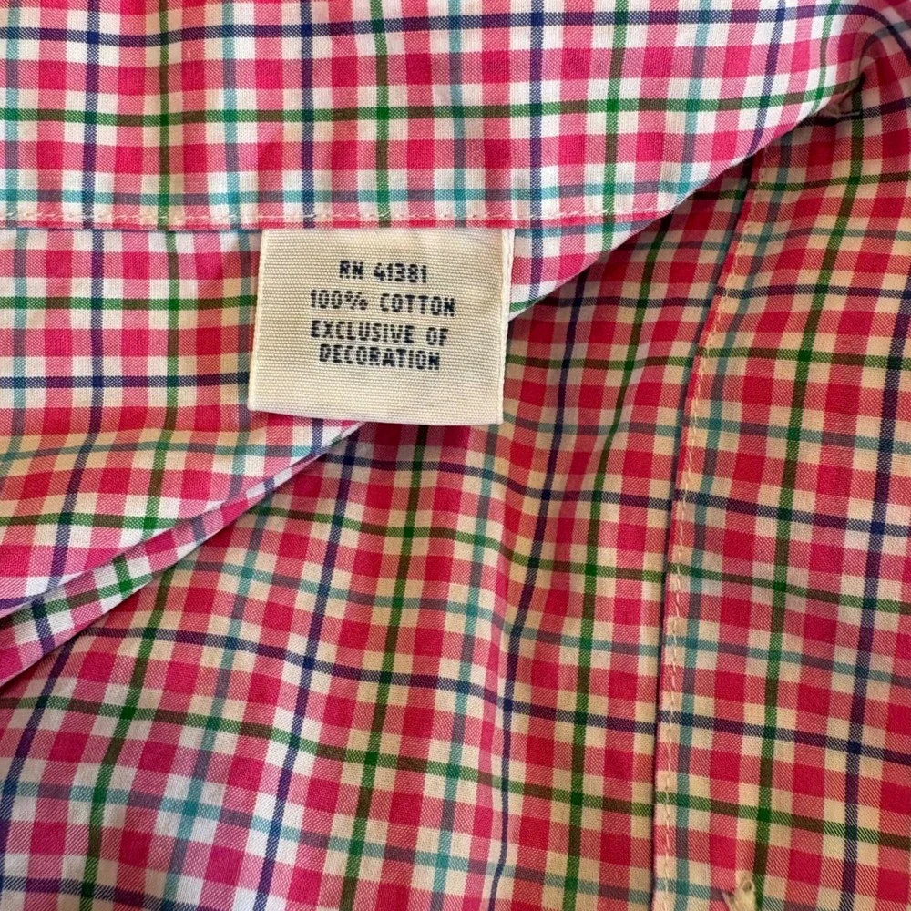 Polo Ralph Lauren Mens XXL Slim Fit Plaid Button Down Shirt‎ Pink Green Blue